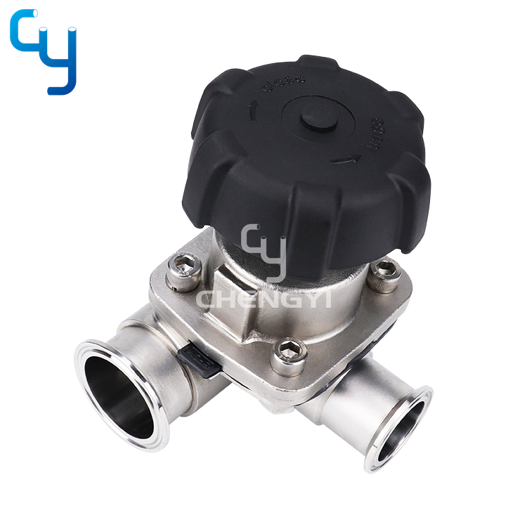 T type three-way diaphragm valve