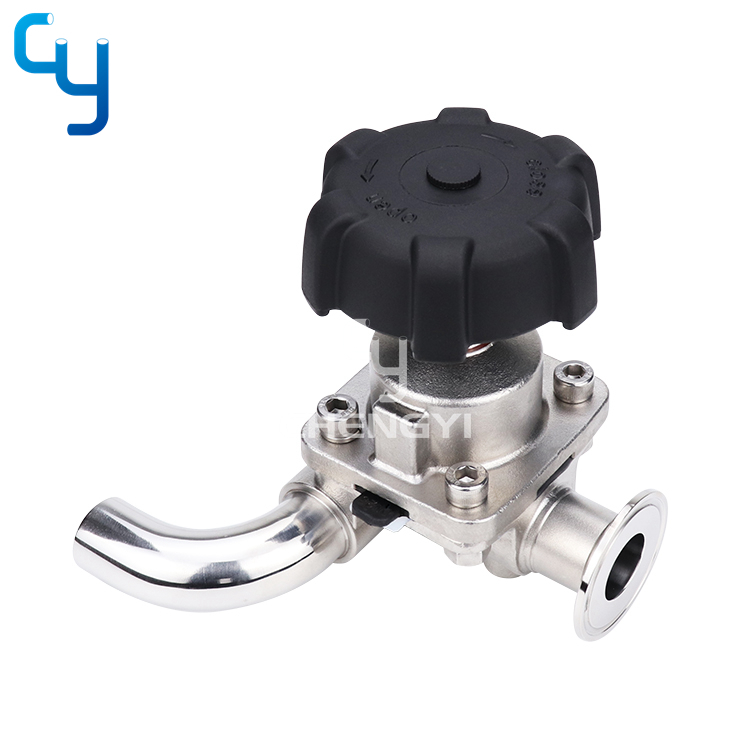 U type three-way diaphragm valve