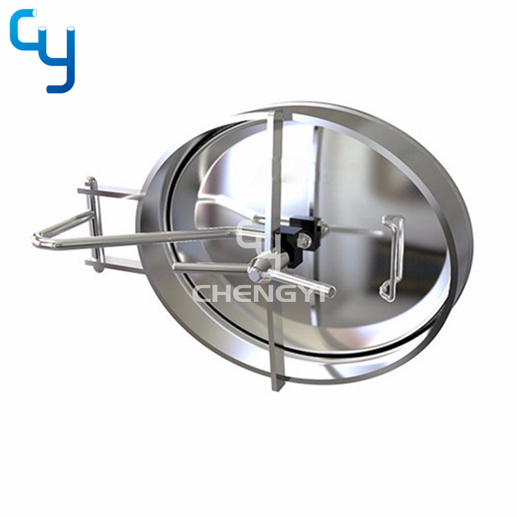 Stainless steel inward-open oval manway