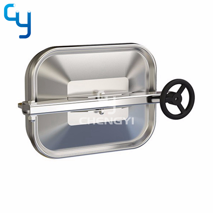 Stainless steel rectangular manway lids