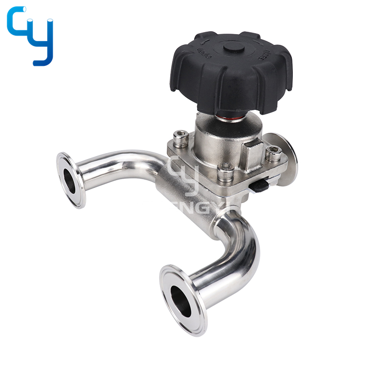 U type three-way diaphragm valve