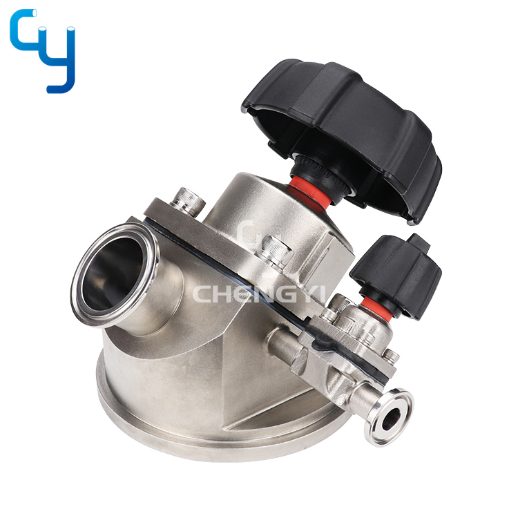 Manual tank bottom diaphragm valve