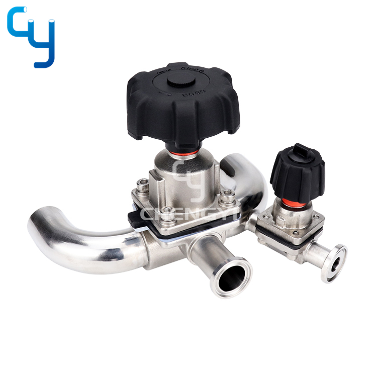 U type three-way diaphragm valve