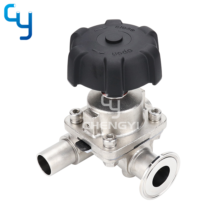 T type three-way diaphragm valve