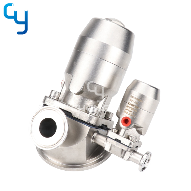 Pneumatic tank bottom diaphragm valve