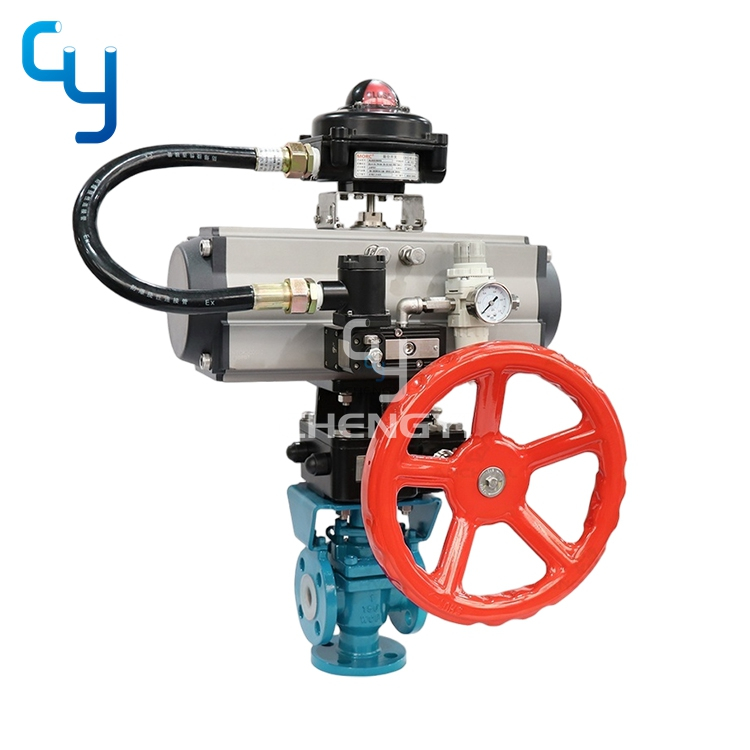 PTFE lined three-way plug valve