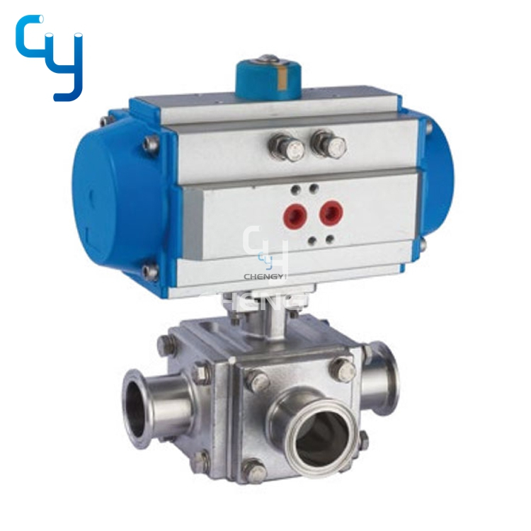 Pneumatic Square 3 Way Non-Rentention Ball Valve