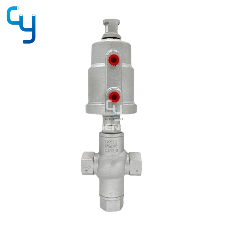 Pneumatic Threaded Three Way Angle Seat Valve