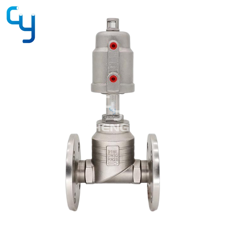 Pneumatic T type Flange Angle Seat Valve
