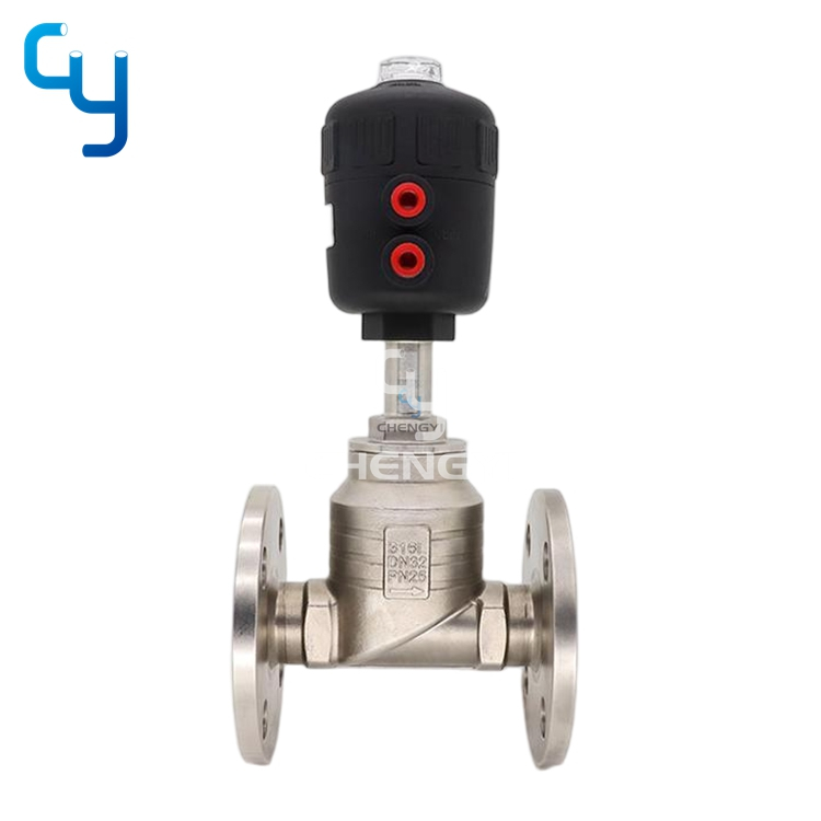 Pneumatic T type Flange Angle Seat Valve