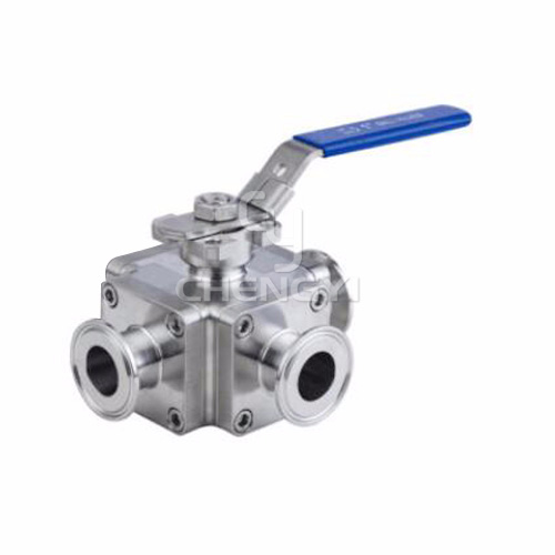 Three-way square ball valve