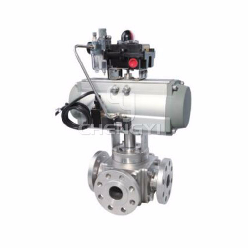 Pneumatic 3-way ball valve