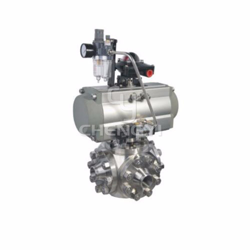 Pneumatic 3-way ball valve