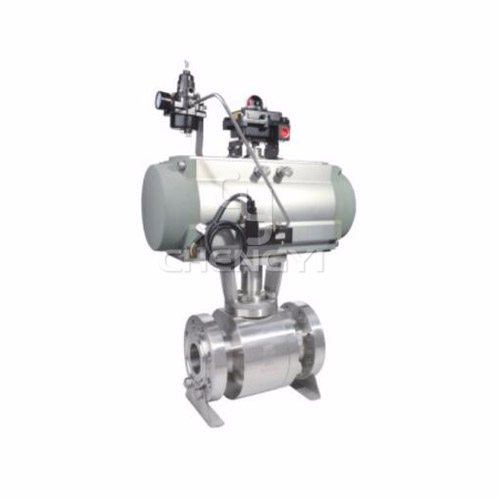 Pneumatic high platform metal seated flanged ball valve