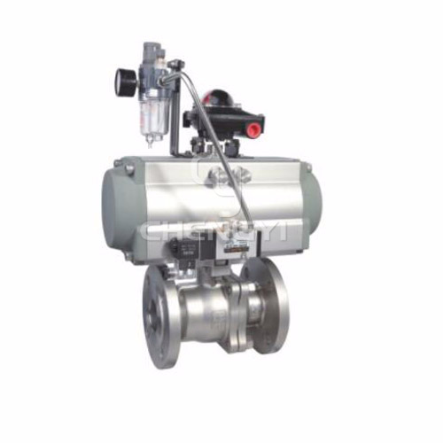 Pneumatic high platform metal seated flanged ball valve