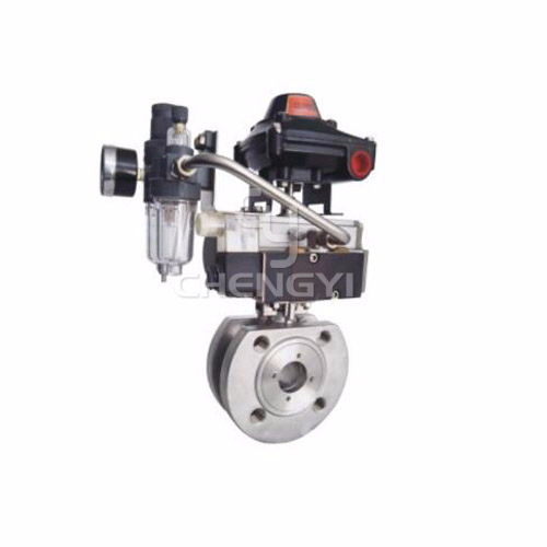 Pneumatic high platform v type wafer ball valve