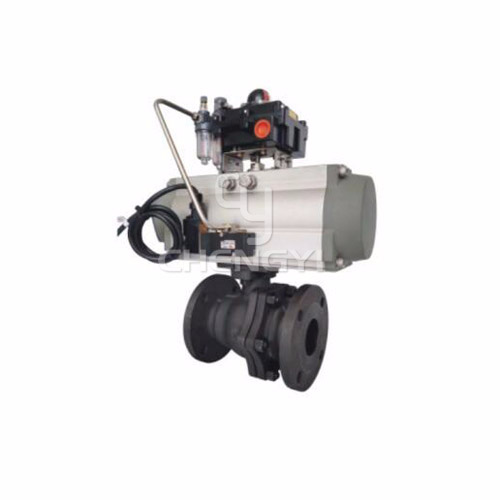 Pneumatic metal seated flanged ball valve