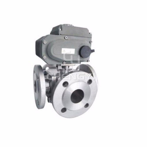 Electric four way ball valve