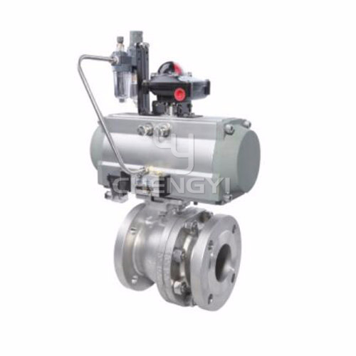 Pneumatic jacketed intergrated flanged ball valve